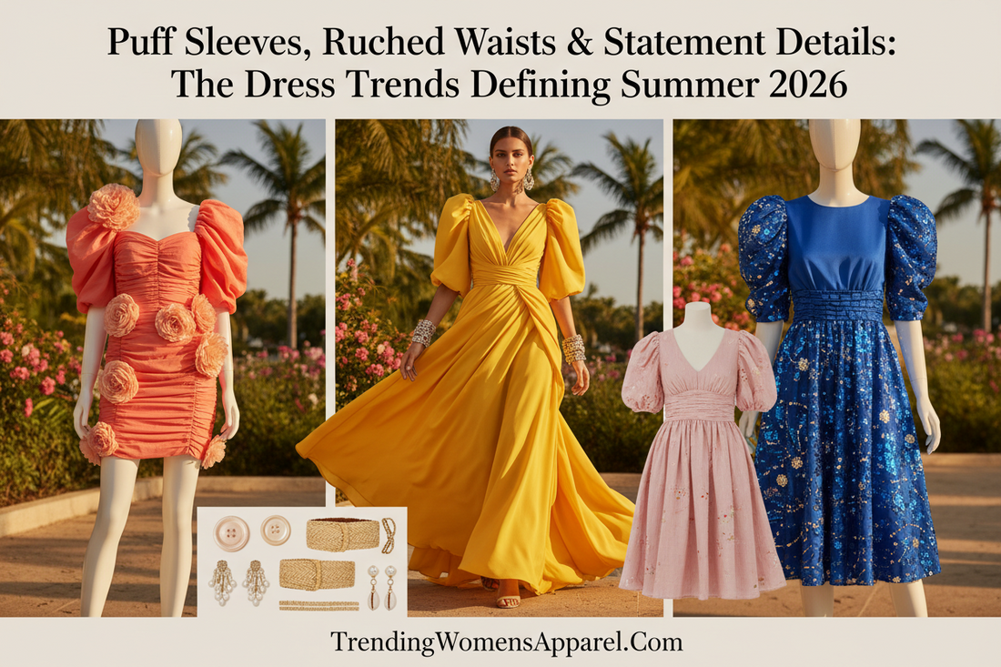 Puff Sleeves, Ruched Waists & Statement Details: The Dress Trends Defining Summer 2026 | Trending Now