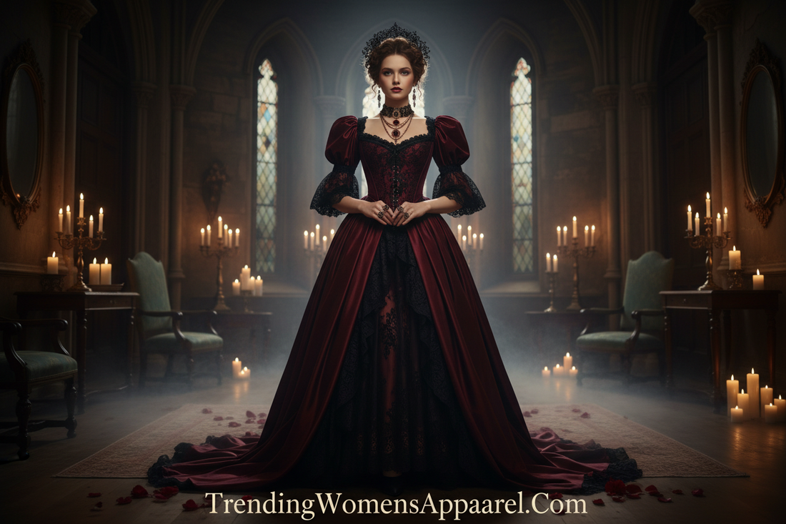 Regencycore & Dark Romance Fashion 2026: The Moody Aesthetic Taking Over Women's Wardrobes | TrendingWomensApparel.Com