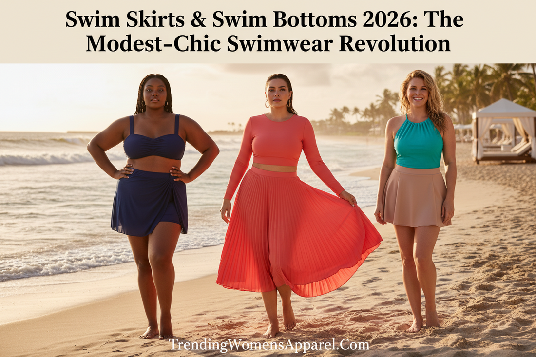 Swim Skirts & Swim Bottoms 2026: The Modest-Chic Swimwear Revolution | TrendingWomensApparel.Com