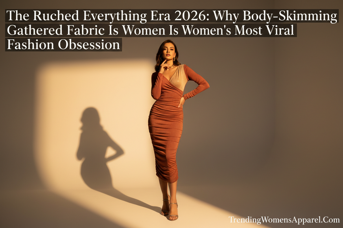 The Ruched Everything Era 2026: Why Body-Skimming Gathered Fabric Is Women's Most Viral Fashion Obsession