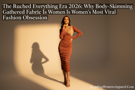 The Ruched Everything Era 2026: Why Body-Skimming Gathered Fabric Is Women's Most Viral Fashion Obsession